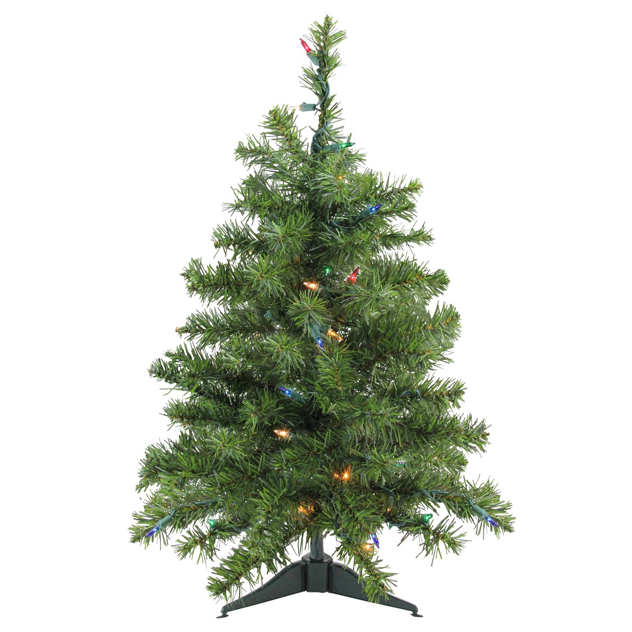 Northlight Pre-Lit Medium Canadian Pine Artificial Christmas Tree - 2' - Multi Lights
